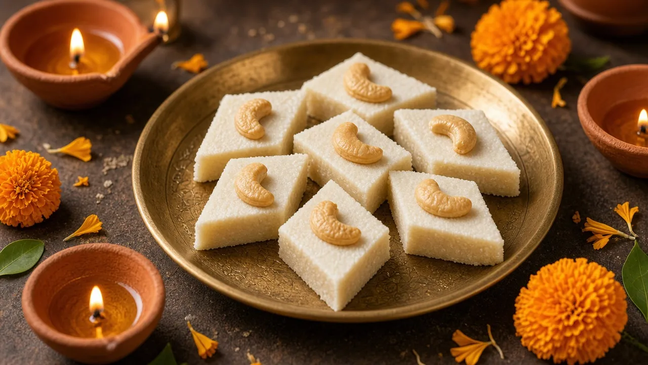 தீபாவளி ஸ்பெஷல்: வாயில் கரையும் தேங்காய் பர்பி – எளிய செய்முறை