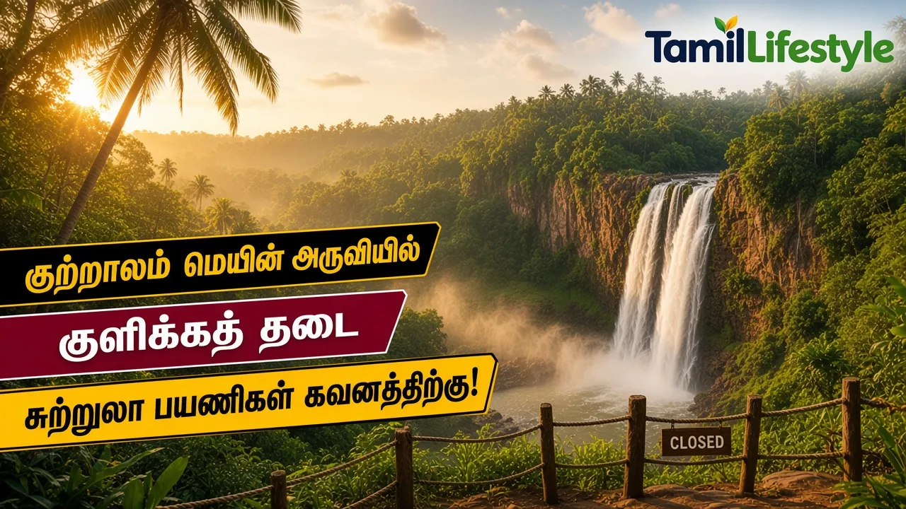 குற்றாலம் மெயின் அருவியில் குளிக்கத் தடை: சுற்றுலா பயணிகள் கவனத்திற்கு!