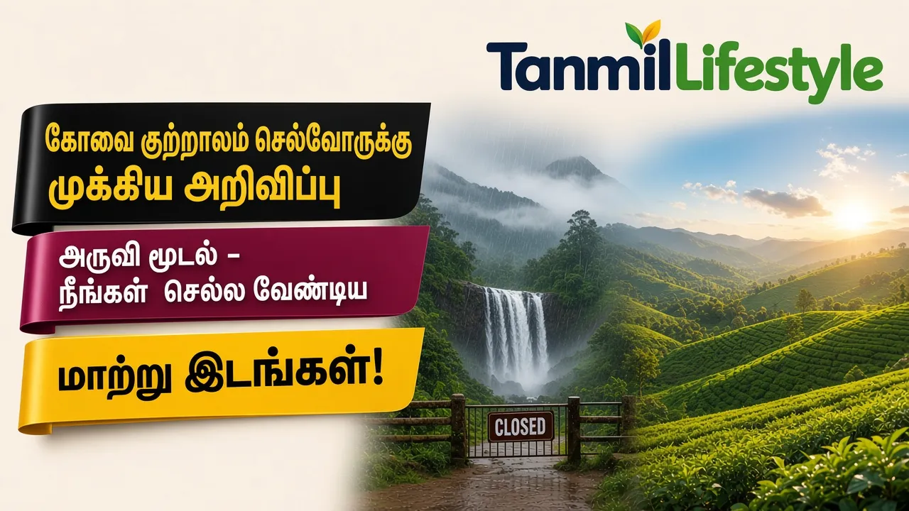 கோவை குற்றாலம் செல்வோருக்கு முக்கிய அறிவிப்பு: அருவி மூடல் - நீங்கள் செல்ல வேண்டிய மாற்று இடங்கள்!