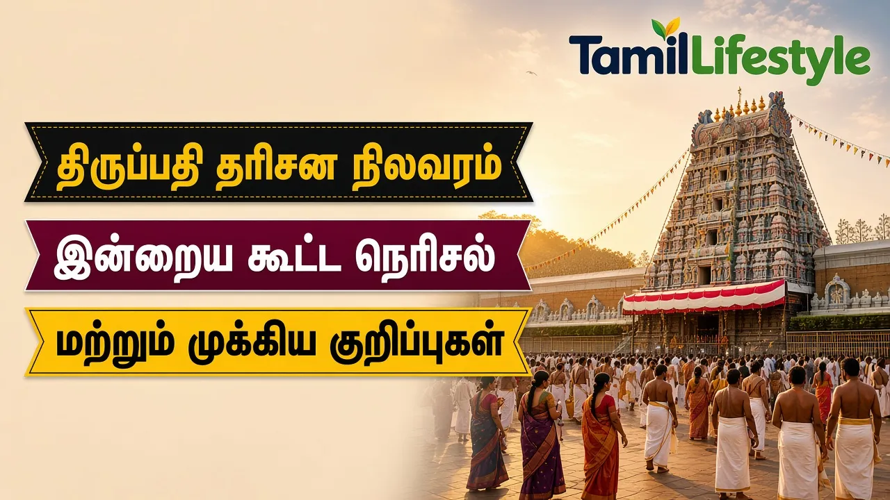 திருப்பதி தரிசன நிலவரம்: இன்றைய கூட்ட நெரிசல் மற்றும் முக்கிய குறிப்புகள்